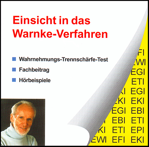 CD "Einsicht ins Warnke-Verfahren" mit Wahrnehmungstrennschärfetest WTT nach Warnke