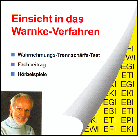 CD "Einsicht ins Warnke-Verfahren" with perceptual acuity test WTT according to Warnke (German)