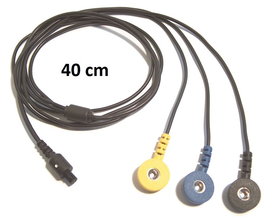 EMG/EKG-Extenderkabel (Knopfanschlüsse - 40 cm)