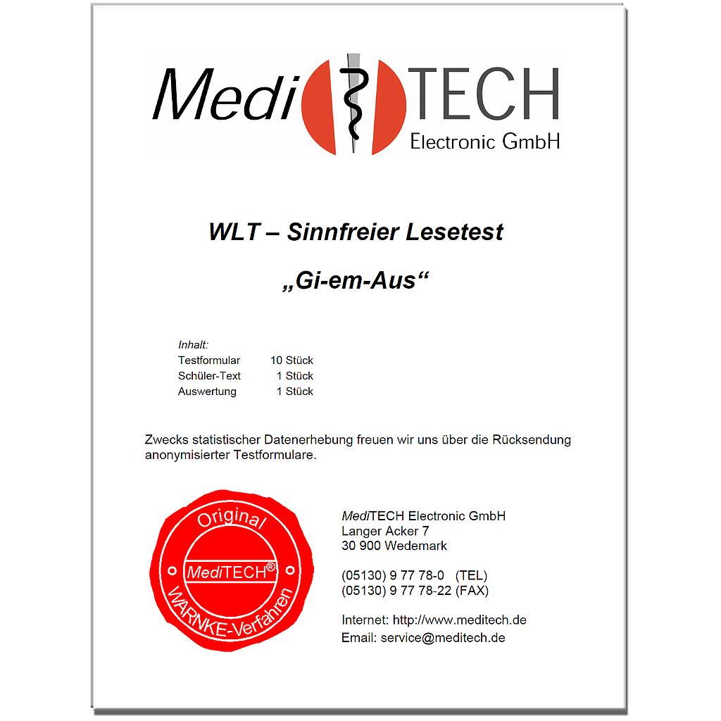 Wedemärker Lesetest WLT (meaningless reading test from grade level 2 onwards)