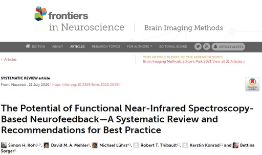 The Potential of Functional Near-Infrared Spectroscopy-Based Neurofeedback—A Systematic Review and Recommendations for Best Practice