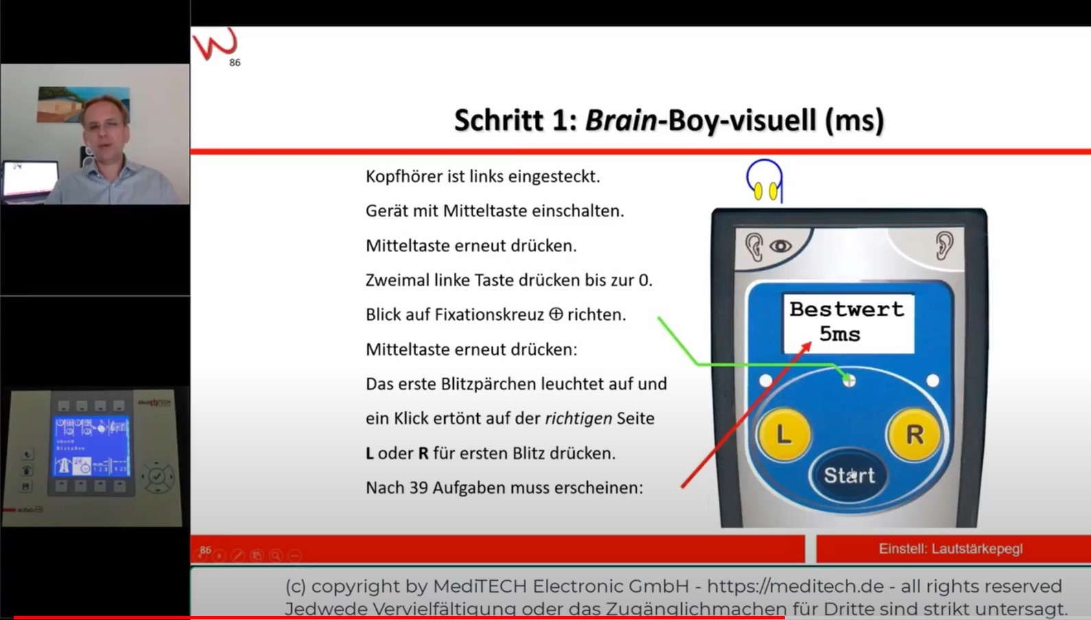 Training mit dem Brain-Boy-visuell