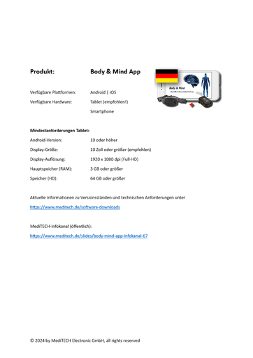 Body and Mind App requirements (German(