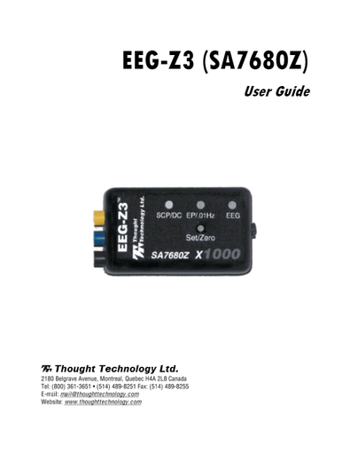 SA7682 Rev 0.0 EEG-Z3 User Manual