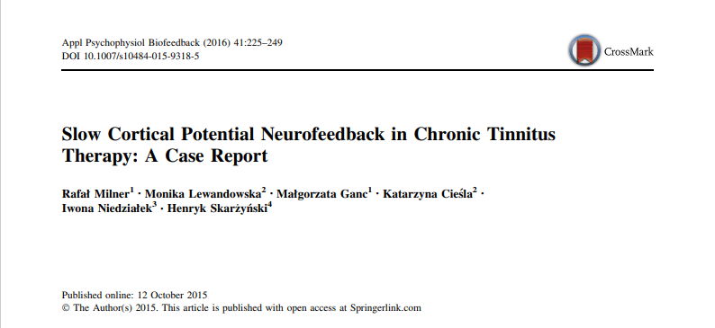 Slow Cortical Potential Neurofeedback in Chronic Tinnitus Therapy: A Case Report